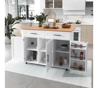 UIHECTA Isola Cucina Mobiletto Portaoggetti, Carrello Cucina con Ruote, Ripiani E Cassetti, Carrello da Cucina Portasciugamani, Isole Portatili per Cucina,A