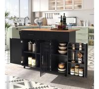 UIHECTA Isola Cucina Mobiletto Portaoggetti, Carrello Cucina con Ruote, Ripiani E Cassetti, Carrello da Cucina Portasciugamani, Isole Portatili per Cucina,B