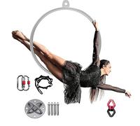 UIHECTA Kit Completo Cerchi Aerei Lyra, Attrezzatura per Anelli Aerei, Set Cerchi Aerei Lyra Hoop, Cerchio in Acciaio Inossidabile A Punto Singolo, per Studio Danza Fitness Aereo,001,Diameter 85cm