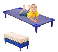 UIHECTA Lettini Impilabili per L'Asilo Nido, Lettini Portatili per Il Pisolino dei più Piccoli, Pronti da Montare, Salvaspazio, per Scuola Materna E L'Asilo,Chequered,10PCS 138cm