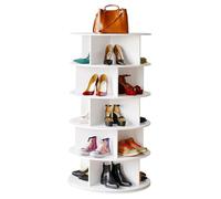 UIHECTA Organizzatore Girevole per Scarpe A 5 Ripiani Cross Style, Torre Portascarpe Girevole, Contenitore Girevole A 360°, Torre Girevole per Borse E Armadi