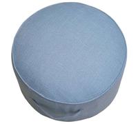 UIHECTA Pouf Rotondo, Pouf da 40 cm, Poltrona da Terra, Poggiapiedi, Sfoderabile, Cotone E Lino, per Soggiorno, Camera da Letto O Balcone, Arredo per La Casa,Light Blue