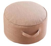 UIHECTA Pouf Rotondo, Pouf da 40 cm, Poltrona da Terra, Poggiapiedi, Sfoderabile, Cotone E Lino, per Soggiorno, Camera da Letto O Balcone, Arredo per La Casa,Cream