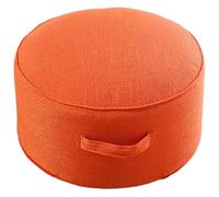 UIHECTA Pouf Rotondo, Pouf da 40 cm, Poltrona da Terra, Poggiapiedi, Sfoderabile, Cotone E Lino, per Soggiorno, Camera da Letto O Balcone, Arredo per La Casa,Arancia