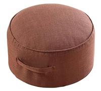 UIHECTA Pouf Rotondo, Pouf da 40 cm, Poltrona da Terra, Poggiapiedi, Sfoderabile, Cotone E Lino, per Soggiorno, Camera da Letto O Balcone, Arredo per La Casa,Coffee Brown