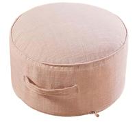 UIHECTA Pouf Rotondo, Pouf da 40 cm, Poltrona da Terra, Poggiapiedi, Sfoderabile, Cotone E Lino, per Soggiorno, Camera da Letto O Balcone, Arredo per La Casa,Beige