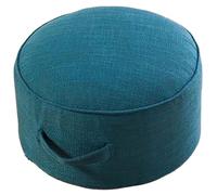 UIHECTA Pouf Rotondo, Pouf da 40 cm, Poltrona da Terra, Poggiapiedi, Sfoderabile, Cotone E Lino, per Soggiorno, Camera da Letto O Balcone, Arredo per La Casa,Navy Blue