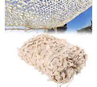 UIHECTA Rete Mimetica Beige, Rete Ombreggiante per Pergolato Giardino, Resistente E Durevole, Protezione Solare E Anti UV, Tessuto Oxford 210D, per Campeggio, Caccia, Decorazione,Beige,5x9m