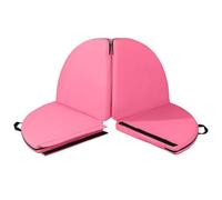 UIHECTA Tappetino Portatile per Pole Dance, Tappetino Yoga Rotondo Pieghevole, Cuscino Ballo Sicurezza, con Maniglie per Trasporto E Rivestimento in PU, per Palestra Casa Sala Ballo,Rosa,120 * 5cm
