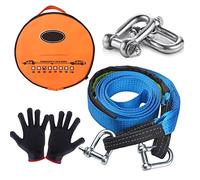 UIHOL Cinghia Traino Fuoristrada Auto, 9T Corda Traino Elastica Recupero Tuning (5M), Heavy Duty Car Essentials Professionale Kits con 2 Ganci Di Sicurezza per Soccorso Stradale per Furgoni