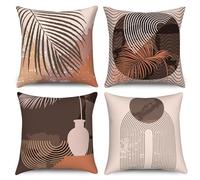 Uiiooazy Federe Cuscini Astratta, Divano Fodera per Cuscino Boho Arco Geometrico Mezzo Secolo Decorativa Velluto Quadrato Copricuscini per Giardino Soggiorno Camera da Letto Maison, Set di 4, 40x40cm