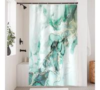 Uiiooazy Tenda Doccia Antimuffa, Tenda da Doccia 120x180cm Verde Salvia Effetto Marmo Turchese Grigio Tende da Bagno Tessuto Lavabile Impermeabile Poliestere Tende per Vasca da Bagno con 8 Anelli
