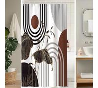 Uiiooazy Tenda Doccia Antimuffa, Tenda da Doccia 120x200cm Boho Tropicale Giungla Borgogna Astratta Tende da Bagno Tessuto Lavabile Impermeabile Poliestere Tende per Vasca da Bagno con 8 Anelli