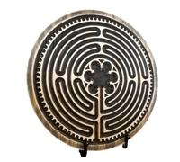 Uikdjgu 1 PCS Labyrinths in Legno Labyrinths da Dito Labyrinths in Legno Strumento di Mindfulness e Decorazione 'Altare Come Mostrato per la Meditazione e la Preghiera, M