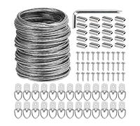 Uikdjgu 100 Pezzi Kit di Cavi per Appendere Quadri, 100 Piedi di Filo Resistente per Appendere Quadri per Cornici per Specchi Fotografici