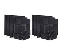 Uikdjgu 100Pezzi Fonoassorbenti nel Schiuma Acustica Insonorizzata Fonoassorbenti A Cuneo per Pareti da Studio Soffitto, 1X12X12 Pollici