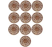 Uikdjgu 10X Carved Fiore Che Incide Gli Appliques di Legno Rotondi per Il Governo della Mobilia Figurina Decorativa della Decalcomania di Legno Modanata Non Verniciata