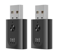 Uikdjgu 2X Adattatore USB Bluetooth 5.3 Ricevitore Audio Wireless Trasmettitore Bluetooth con Microfono Chiamata In Vivavoce per Auto con Radio FM