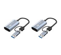 Uikdjgu 2X Compatibile 4K con Scheda di Acquisizione Video Type-C+USB 1080P USB Gioco per Computer Scheda di Acquisizione Video Audio dal Registrazione 4K