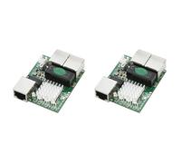 Uikdjgu 2X Modulo Switch di Rete con Porta Standard Gigabit RJ45 A Tre Porte da 1000 M di Livello Industriale Min. Splitter di Rete Alimentato da 5 V-12 V