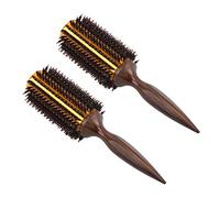 Uikdjgu 2X Pettine per Capelli Nel Twill Dritto Rotante Nel di Cinghiale Naturale Barile Tondo Che