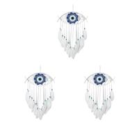 Uikdjgu 3X Acchiappasogni del Malocchio per Camera da Letto Macrame Intrecciato Un Mano da Appendere alla Parete Decorazioni per La Casa Fortuna Regalo di Benedizione,1