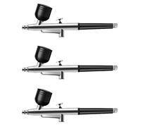 Uikdjgu 3X Penna Aerografo Portatile Ad Azione Singola con Ugelli da 0,3 mm per Modelli di Torte, Unghie, Pittura per Auto, Bellezza, Getto D'Inchiostro-Nero