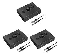Uikdjgu 3X Selettore Audio da 3,5 mm, 2 Ingressi 1 Uscita / 1 Ingresso 2 Uscite Audio Splitter Switcher, Audio Switcher Box, Pulsante Mute Un Un Tasto