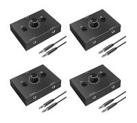 Uikdjgu 4X Selettore Audio da 3,5 mm, 2 Ingressi 1 Uscita / 1 Ingresso 2 Uscite Audio Splitter Switcher, Audio Switcher Box, Pulsante Mute Un Un Tasto