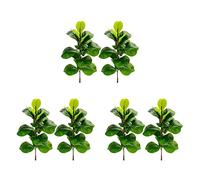 Uikdjgu 6X Piante Artificiali Foglia di Violino Fico Faux Ficus Lyrata Albero Cespugli Finti Pianta per Giardino Finestra Scatola Decor