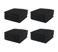 Uikdjgu Acustici da 24 Pezzi nel Schiuma Studio Fonoassorbenti Firewall Wedge Tiles Aiuta un Ridurre L'Eco e il Rumore Non Necessario