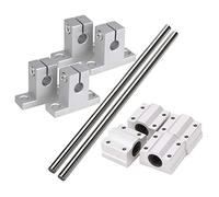 Uikdjgu Boccola di Scorrimento con Cuscinetto un Sfere un Movimento Lineare con Diametro 8 Mm Orizzontale Asse Ottico con Asse Lineare Da 200 Mm con Set di Supporto per Guida
