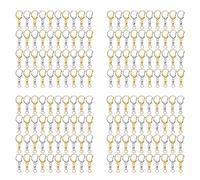 Uikdjgu Hardware per con Gancio Un D da 400 Pezzi con Anelli di Salto, Clip per nel Metallo con Catena per Ciondoli Artigianali DIY