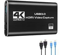 Uikdjgu Scheda di Acquisizione Video Audio, Convertitore Video Adattatore di Acquisizione 4K USB 3.0 per Videogiochi nel Streaming Live Broadcasting Video Recording