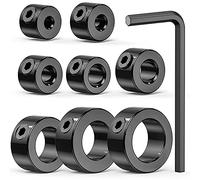 Uikdjgu Set di Collari per Punte Arresto del Trapano, 9 Pezzi di Limite Collare Arresto Della Profondità del Trapano Regolabile con Set in Acciaio al Carbonio per Punte da Trapano