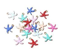 uikios 20 decorazioni da appendere a forma di stella marina, facili da installare, accessori per gioielli, ciondoli per vari stili di interni, 10.5x10mm, Acciaio inossidabile