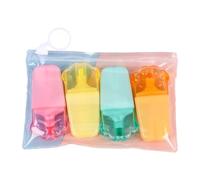 uikios 4 evidenziatori tascabili fluorescenti, evidenziatori a 4 colori, per quaderni, agenda, evidenziare colorare, evidenziare i piedi del gatto