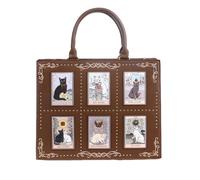 uikios Borsa a tracolla alla moda che mostra bei disegni interni spaziosi e costruzione robusta bella borsa con stampa, Marrone chiaro