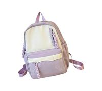 uikios Borsa da scuola media alla moda grande borsa per libri comoda tracolla zaino in nylon stile campus giovanile borsa da scuola con tasche, Viola