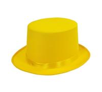 uikios Cappello a cilindro resistente alle pieghe, unisex, design per festival all'aperto, cosplay, feste e teatro, cappello magico unisex, Giallo, Taglia unica