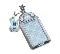 uikios Custodia per carte fotografiche da 7,6 cm con catena, resistente all'acqua, custodia per foto, per portachiavi e organizer aziendale in PVC