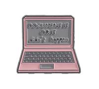 uikios Elegante spilla a forma di computer portatile per stili unici e versatile da indossare Document It or It Didn't Happen, accessorio alla moda