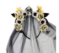 uikios Fascia per capelli multiuso da strega con velo lungo, accessorio per lo styling dei capelli, per feste di Halloween, servizi fotografici, riunioni di famiglia, feste