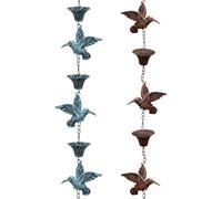 uikios La catena antipioggia crea suoni d'acqua lenitivi con accento decorativo di uccelli per la casa paesaggistica a prova di ruggine giardino catena pioggia