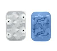 uikios Stampo rotondo in silicone a 4 cavità a forma di cane, per creare ghiaccioli creativi per bevande e feste