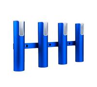 uikios Supporto per canna da pesca sottile a 4 tubi con piano contro l'influenza ergonomico finitura blu resistente alle intemperie per avventurieri Supporto per canna da pesca in alluminio blu