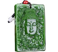 UILENAWEB Collana con Pendente Buddha in Giada Verde Naturale, Accessorio di Moda for Gioielli ciondoli in Pietre preziose 60x40x10mm 1 pz