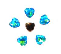 UILENAWEB Strass, Cucire Strass, Perline di Cristallo con Artigli argentati a Forma Cuore da Cucire, 7 Misure, Colori Misti, Applique Fai Te(12mm 20pcs A27 Aquamarine AB)