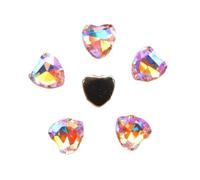 UILENAWEB Strass, Cucire Strass, Perline di Cristallo con Artigli argentati a Forma Cuore da Cucire, 7 Misure, Colori Misti, Applique Fai Te(16mm 20pcs A35 Pink AB)