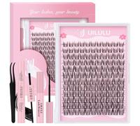 Uilulu Kit di extension per ciglia curvate a D, 10-18 mm, ciuffetti, sigillatura, rimozione colla, pinzette (U09)